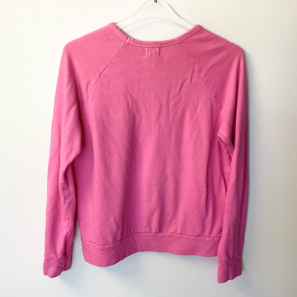 Sundry Love Me Truly Raglan Pullover Sweatshirt - Pink - M - Picture 4 of 7